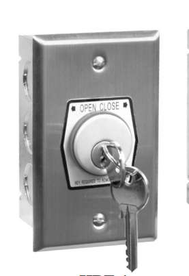 HBF-1 Key Switch in Single Gang Box OPEN-CLOSE Center Return