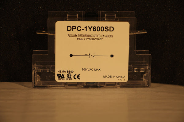 DPC-1Y600SD - 1NC - W/.250" QC Terminals - Auxiliary Switch 75/90/120 FLA. Units