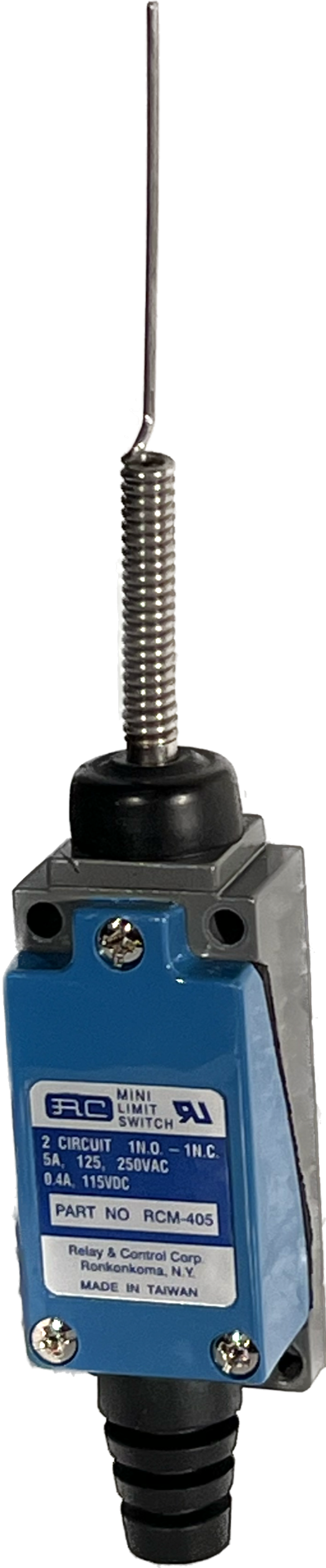RCM-405 - 5 Amp Mini Limit Switch SPRING WIRE - Relay and Control Corp