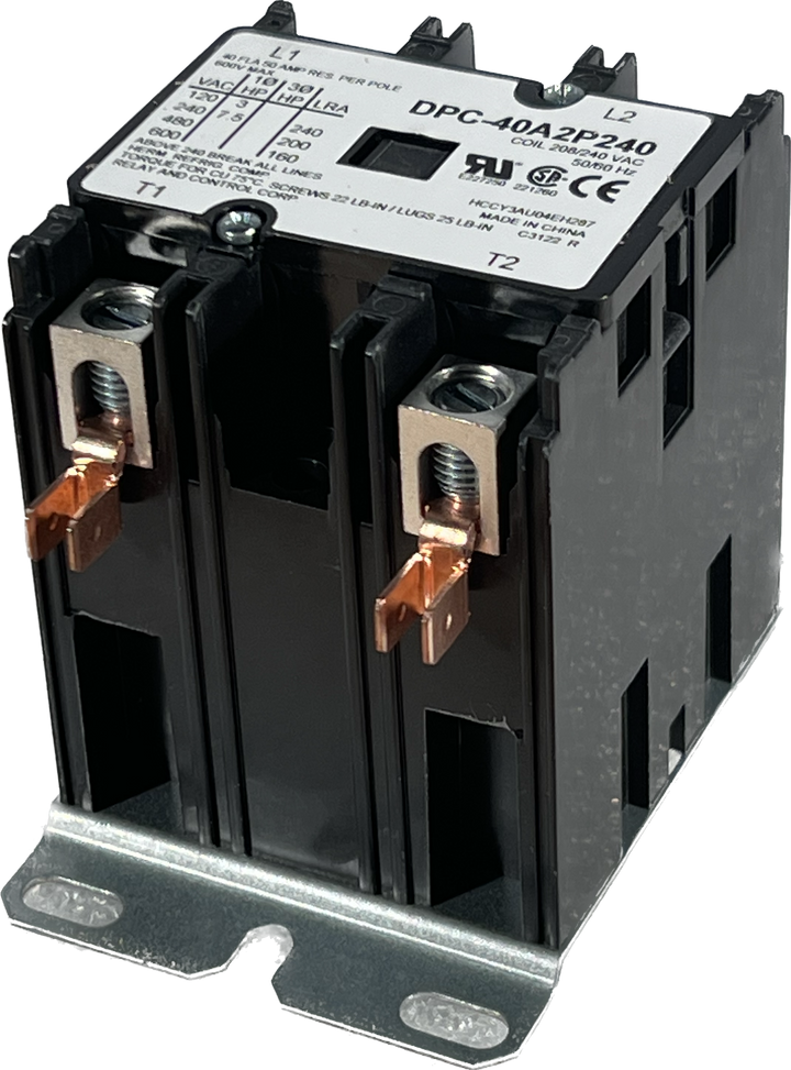 DPC-40A2P240 40 FLA. 2 Poles 208/240 Volts DEFINITE PURPOSE CONTACTOR ...