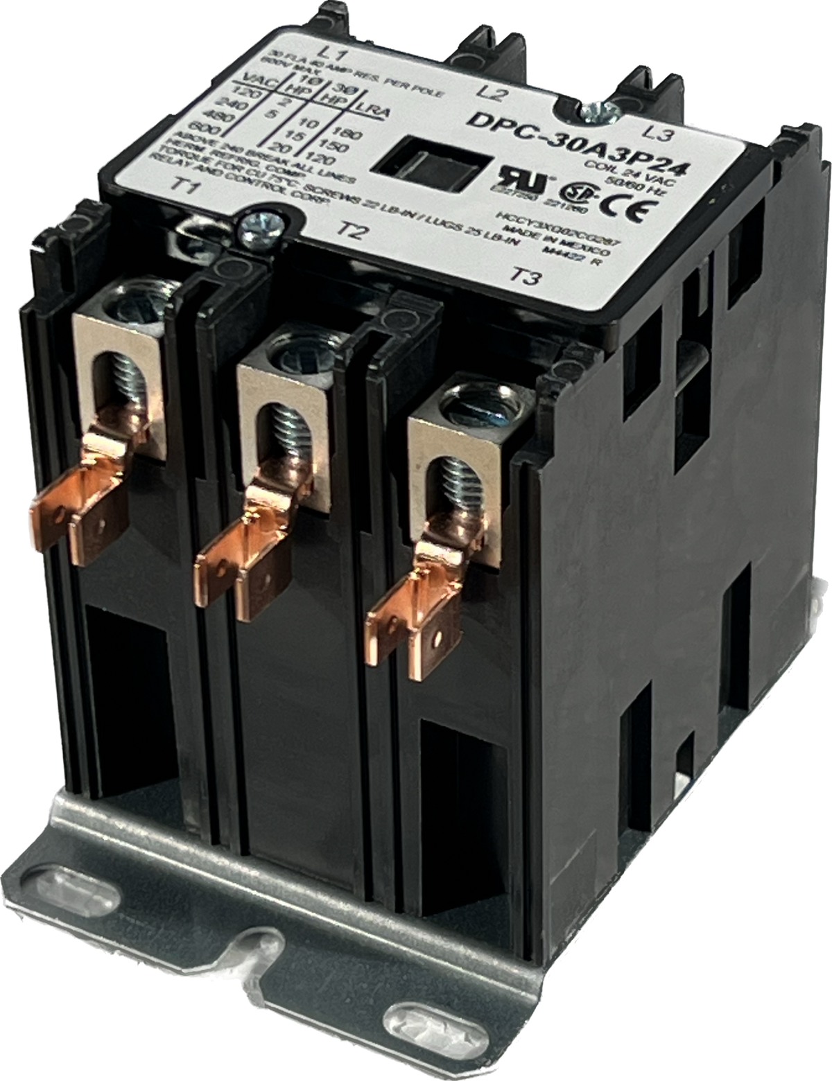 DPC-30A3P24 30 FLA. 3 Poles 24 Volts DEFINITE PURPOSE CONTACTOR - Relay
