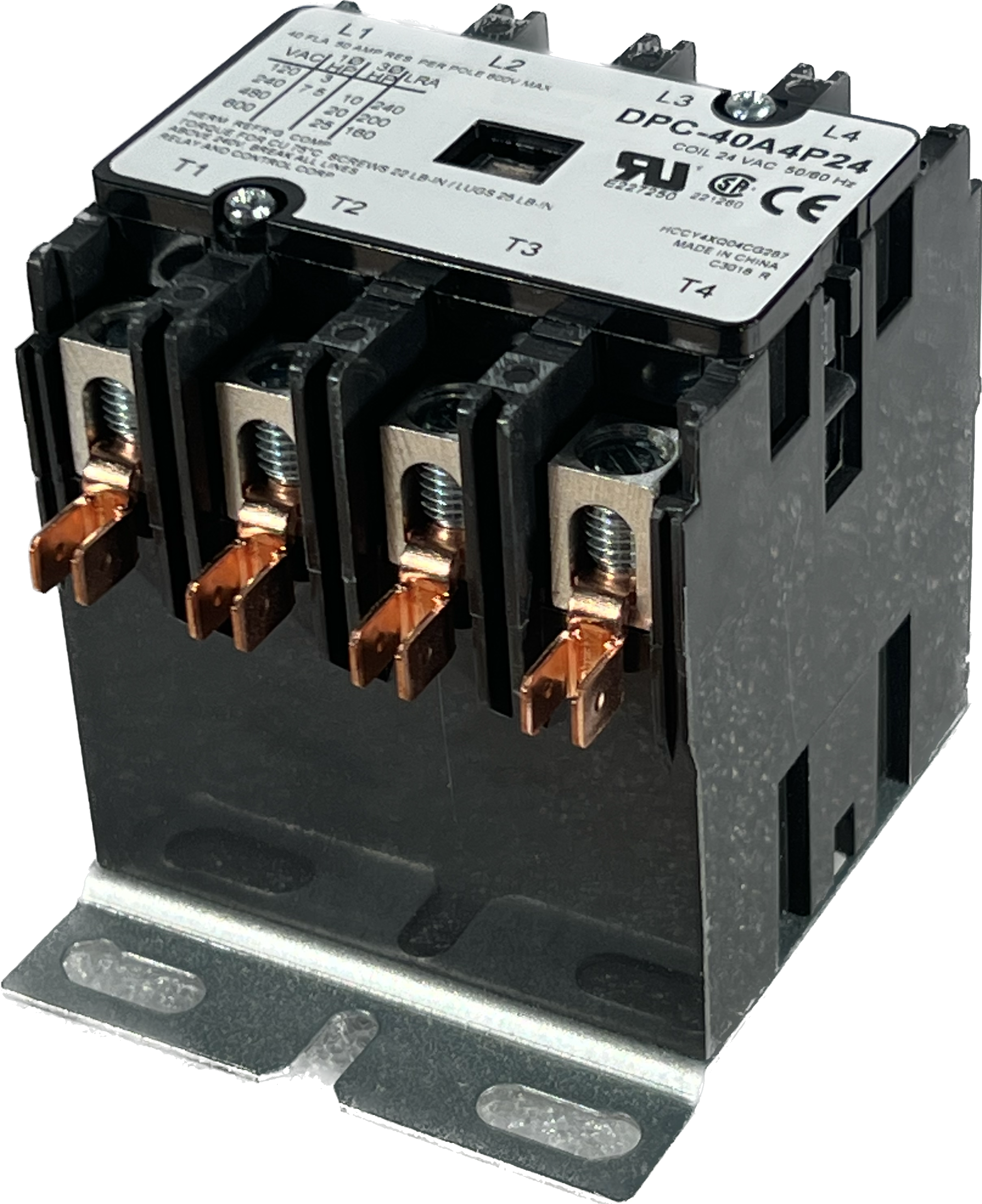 DPC-40A4P24 40 FLA. 4 Poles 24 Volts DEFINITE PURPOSE CONTACTOR - Relay