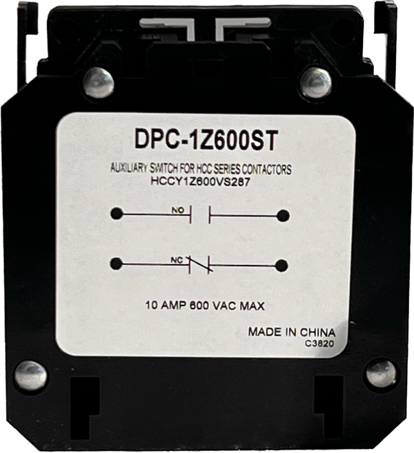 DPC-1Z600ST - 1NO/1NC - 600V .250" #6-32 Screw Term - Auxiliary Switch 3P & 4P only, 25 thru  60 FLA. Units